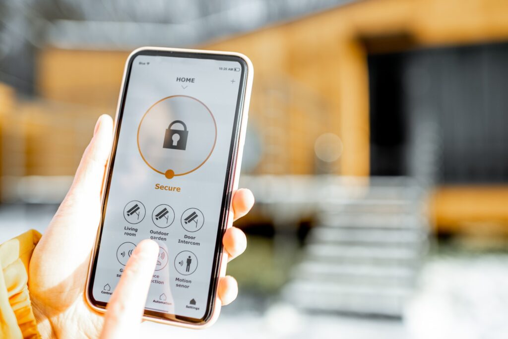 Controlling home security from a mobile device